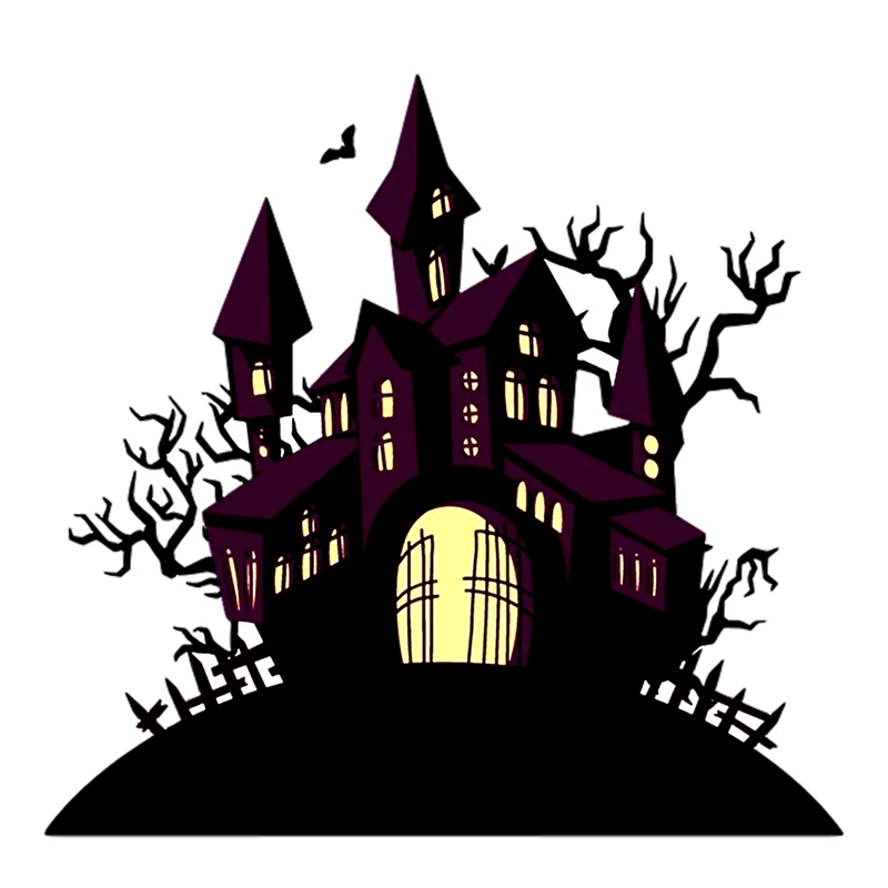 Three Ratels C436  Terror Castle wall sticker for  Halloween Cartoon modeling sticker cabinet window decoration sticker