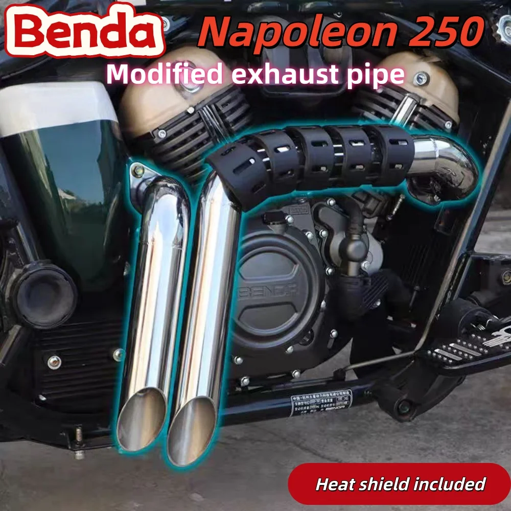 for Benda Napoleon 250 exhaust pipe modification; Napoleon 250 straight-pipe horseshoe-sound exhaust pipe motorcycle parts.