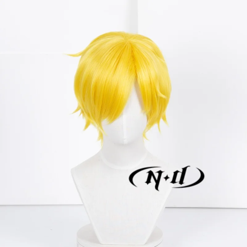 ND Sanji Cosplay perruques une pièce Anime Cos cheveux blonds perruques résistant à la chaleur synthétique pour Anime bande dessinée Con Coser Costume fête à thème