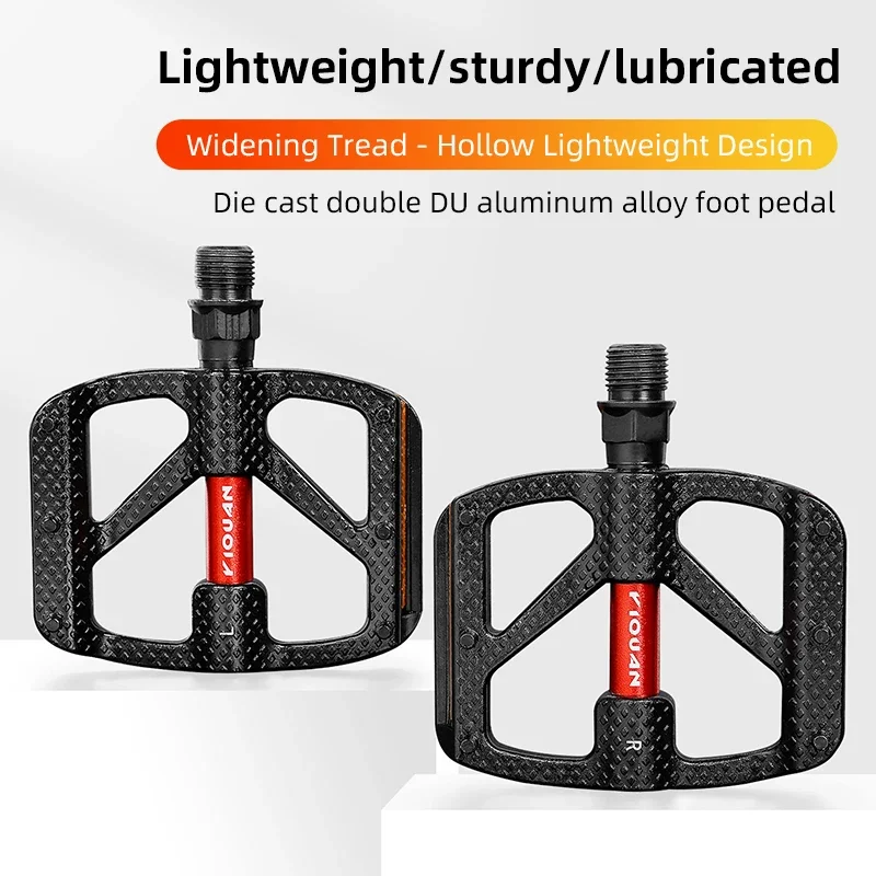 Pedal Sepeda Paduan Aluminium Anti Selip Pedal Sepeda Satu Bagian Pedal Sepeda Gunung MTB Ringan dan Kokoh