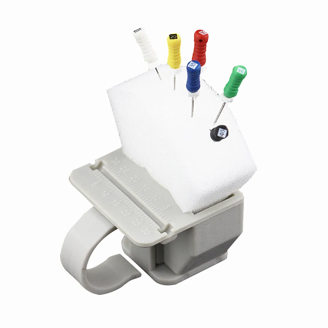 1 Set Dental Endodontic Files Finger Ring Measuring Ruler Autoclavable Holder Endo Oral Cleaning Sponge Dentistry Lab Supplies