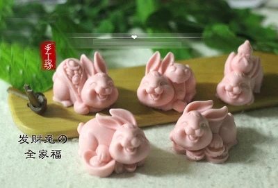 

PRZY Silicone Mould Bunny Soap Mould Handmade 5 Styles Fortune Rabbit Soap Molds Chocolate Fondant Pudding Jelly Mousse Moulds