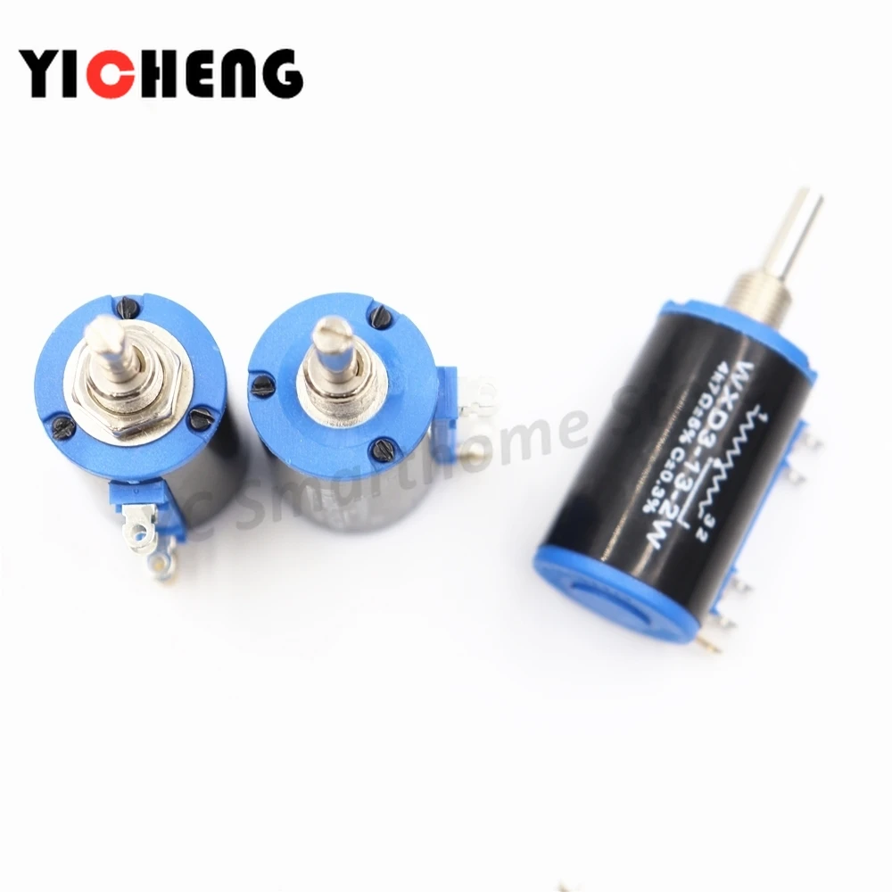 2 قطعة WXD3-13-2W الدقة متعددة بدوره الجهد سلك الجرح انزلاق مقاومة متغيرة ، تدوير ، يشعر جيدة ، مقبض تبديل