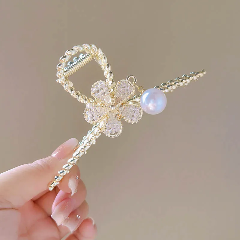 

Высококачественный зажим для цветка, изысканный зажим с жемчужной акулой, аксессуар для волос, женская заколка для волос