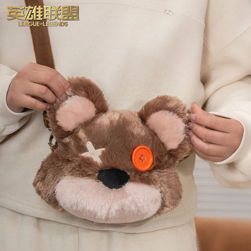 Jogo lol tibbers urso saco de pelúcia oficial kawaii versátil crossbody saco trajes cosplay para mulheres meninas doujin bonito presente