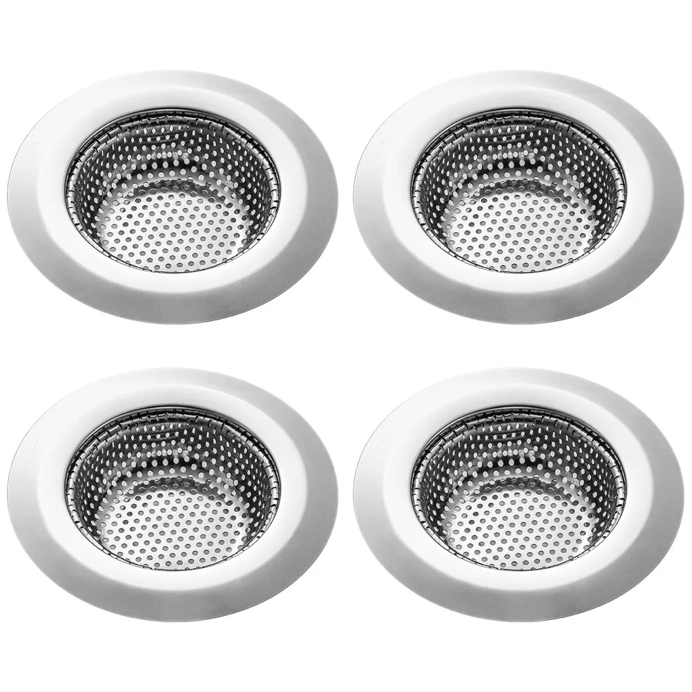 

4Pcs Stainless Steel Kitchen Sink Filter Thickened Rustproof Sink Drain Strainer Basket Food Debris Catcher Drain Hair Catcher
