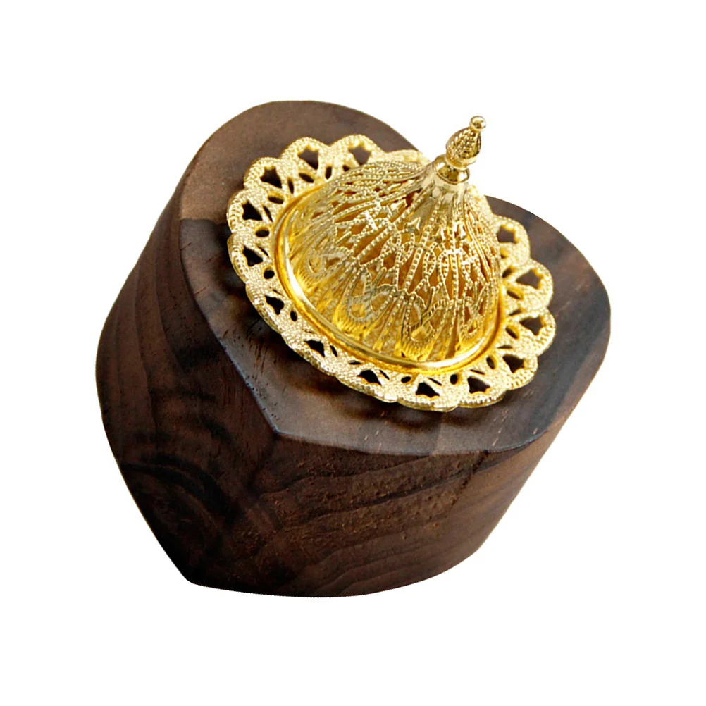 

Heart-Shaped Incense Burner Metal Wood Censer Exquisite Desktop Ornament Home Aroma Stove Decor Heart Incense Burner