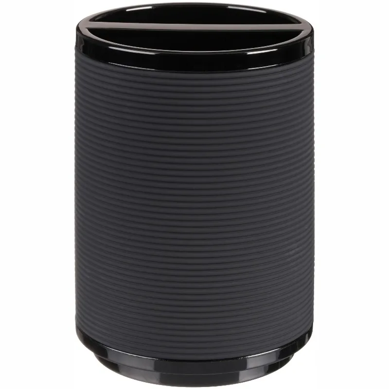 

Soft Touch Black Plastic Toothbrush Holder for Adults and Kids