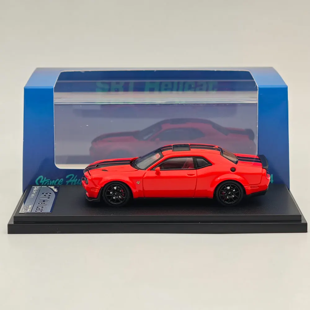 Stance Hunters SH SRT Hellcat Muscle Sports Diecast Models, Red Car Limited Collection, Auto Toys Gift, 1:64