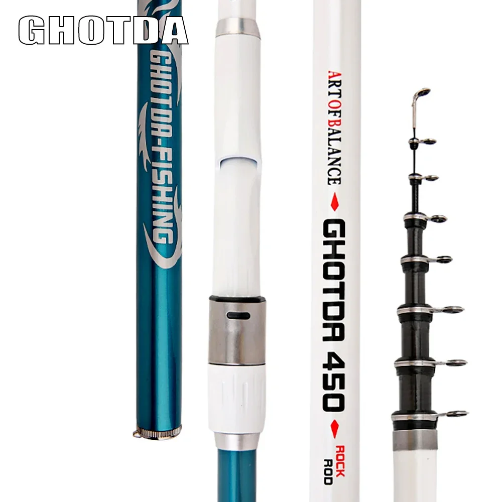 

GHOTDA Portable Rock 3.6m 4.5m 5.4m 6.3m Carp rod Telescopic Sea Fishing Rod Spinning rod carbon fiber Ultralight hard