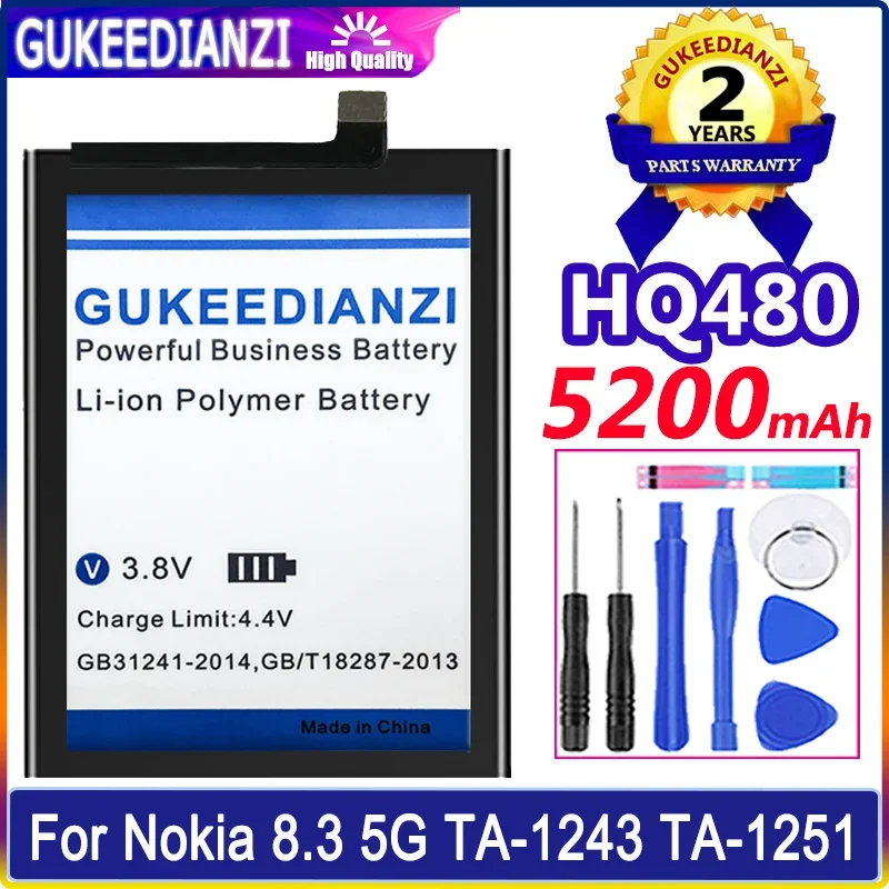 

Запасной аккумулятор GUKEEDIANZI HQ480 5200 мАч для Nokia 8.3 5G TA-1243 TA-1251