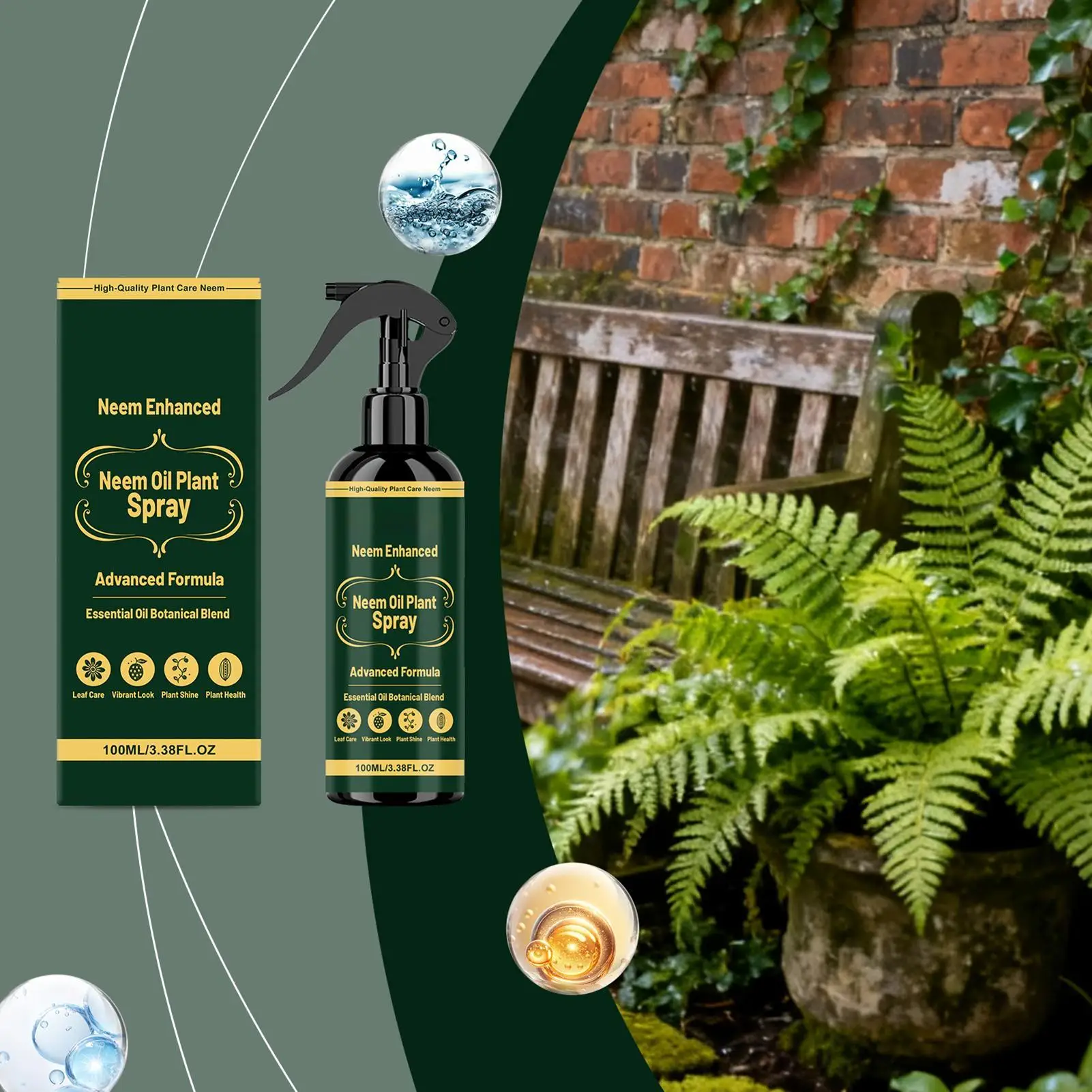 100ml Plant Leaf Shine Spray, Strengthening Cleaning Liquid for Indoor Plants, Houseplant Dust Remover for Bonsai Flowers Garden