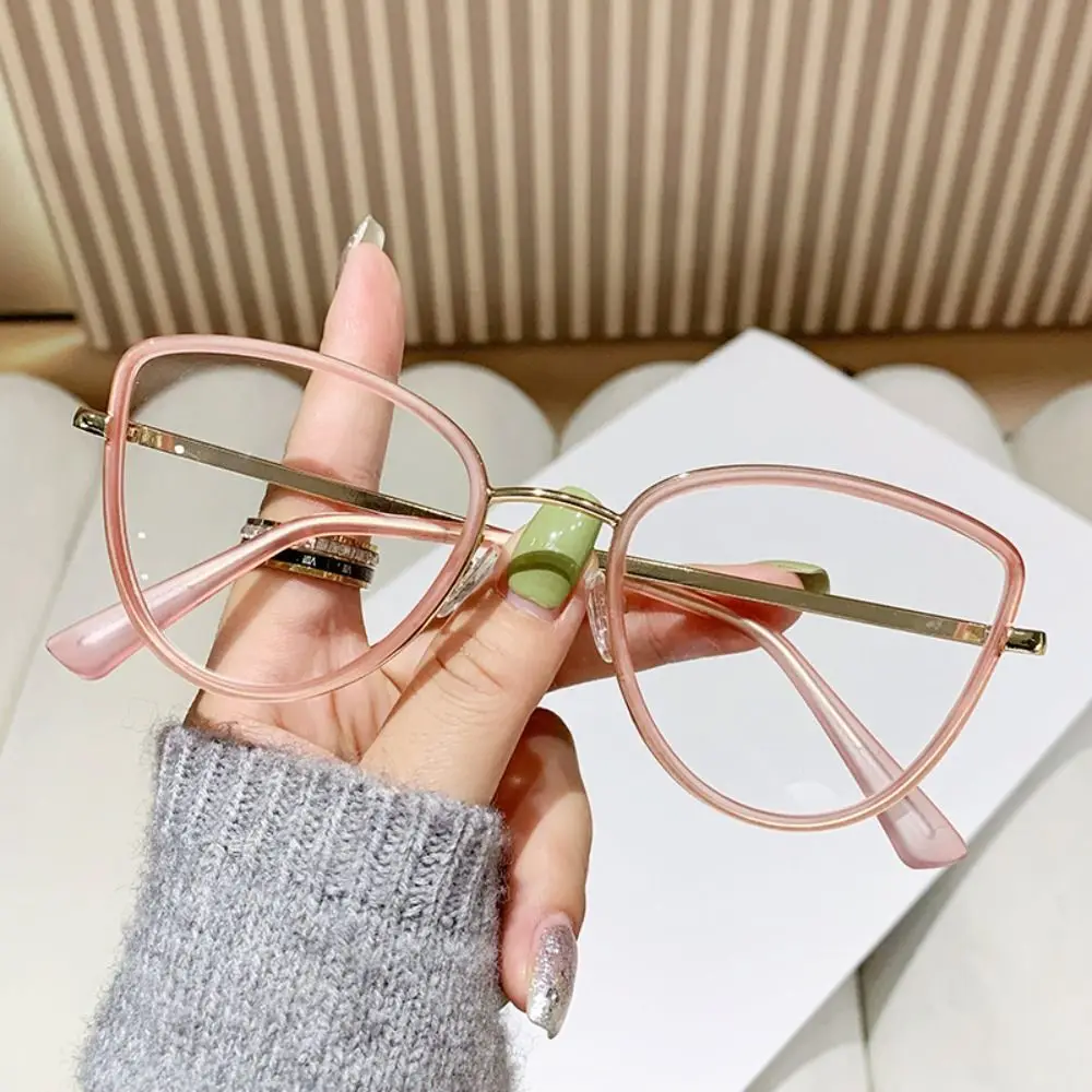 

2024 Unique Cat Eye Glasses Retro Women Men Anti Blue Light Glasses Fashion Metal Frame Computer Reading Glasses