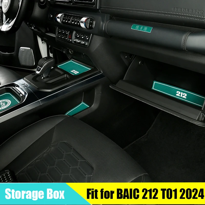 Car Full Door Slot Pad Suitable for BAIC 212 T01 2024 2025 Modified Auto Silicone Door Slot Water Cup Pad Wireless Charging Pad