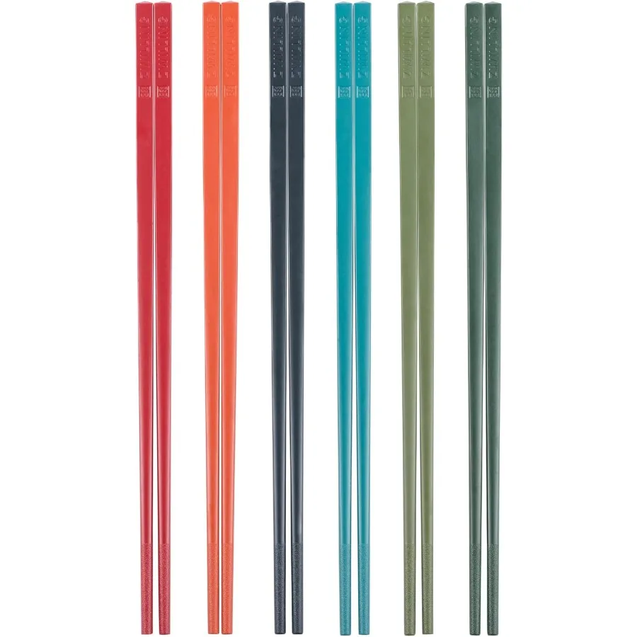 

12Piece Set of 6 Pairs Premium Chopsticks for Dining Cooking and Travel Durable Lightweight and Ergonomic Design for Everyday U