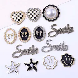 Fashion 5pcs Crystal Rhinestone Button DIY Decoration Jewelry Accessories For Sewing Craft Handmake Wedding Decro Flat Scrapbook