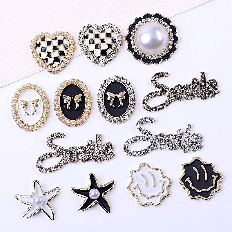 Fashion 5pcs Crystal Rhinestone Button DIY Decoration Jewelry Accessories For Sewing Craft Handmake Wedding Decro Flat Scrapbook