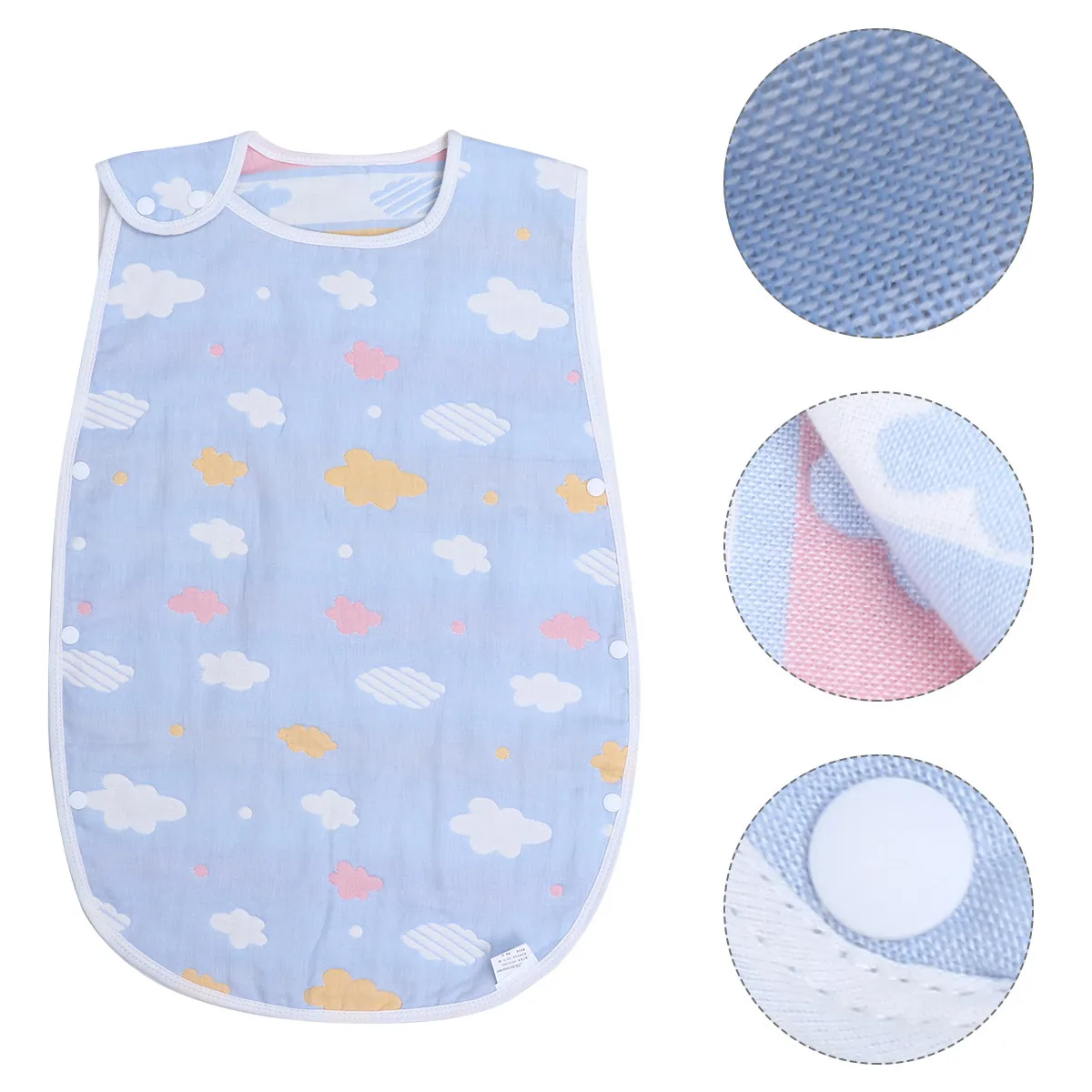 

1Pcs Baby Bib Anti-Cold Vest Cotton Six-Layer Gauze Soft Breathable Protective Warm Baby Vest 40x60cm Double-Sided Jacquard Cute