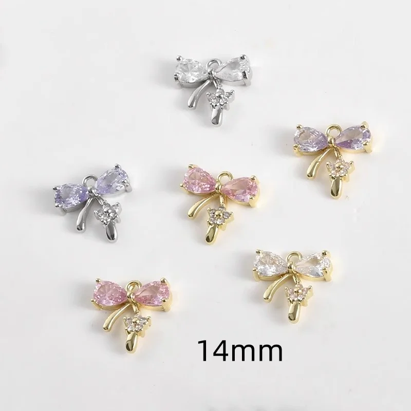 Fine copper plating bow shape 20pcs/lot color alloy copper diy jewelry Earrings/necklace/garment pendant accessory