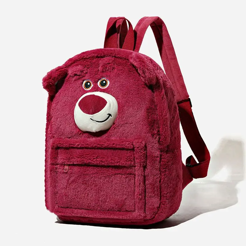 Lotso cartoon sweet Disney backpack niche girls cute plush large capacity junior high school student backpack book computer bag