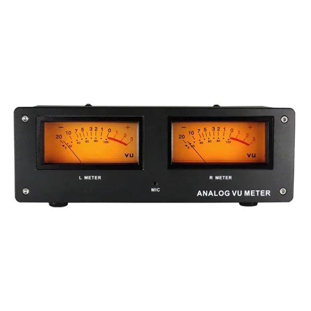 Kwadratowy miernik VU Spektrometr muzyczny Podwójny miernik VU Panel aluminiowy LED Ciepłe podświetlenie Dwumodowa oscylacja Amplitude Regulowana
