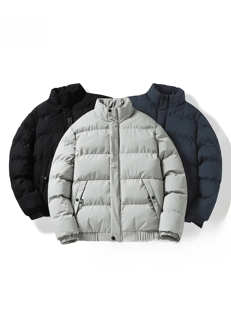 

Мужская утепленная хлопковая куртка-пуховик на молнии, зимняя, теплая, модная, молодежная, повседневная, свободного кроя, из полиэфирного волокна