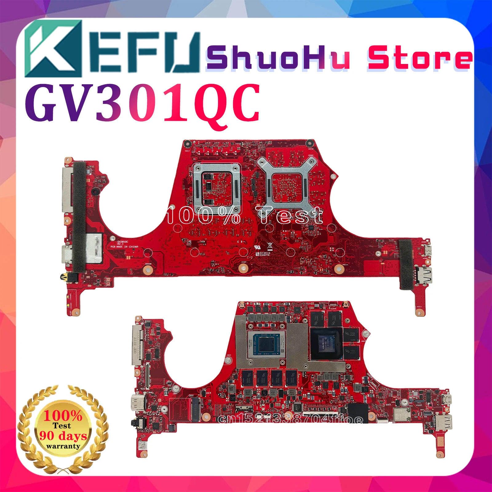 Placa base para portátil KEFU GV301QC para ROG Flow X13 GV301Q GV301QH GV301QE con R7-5800H R9-5900H GTX1650-V4G 16GB-RAM