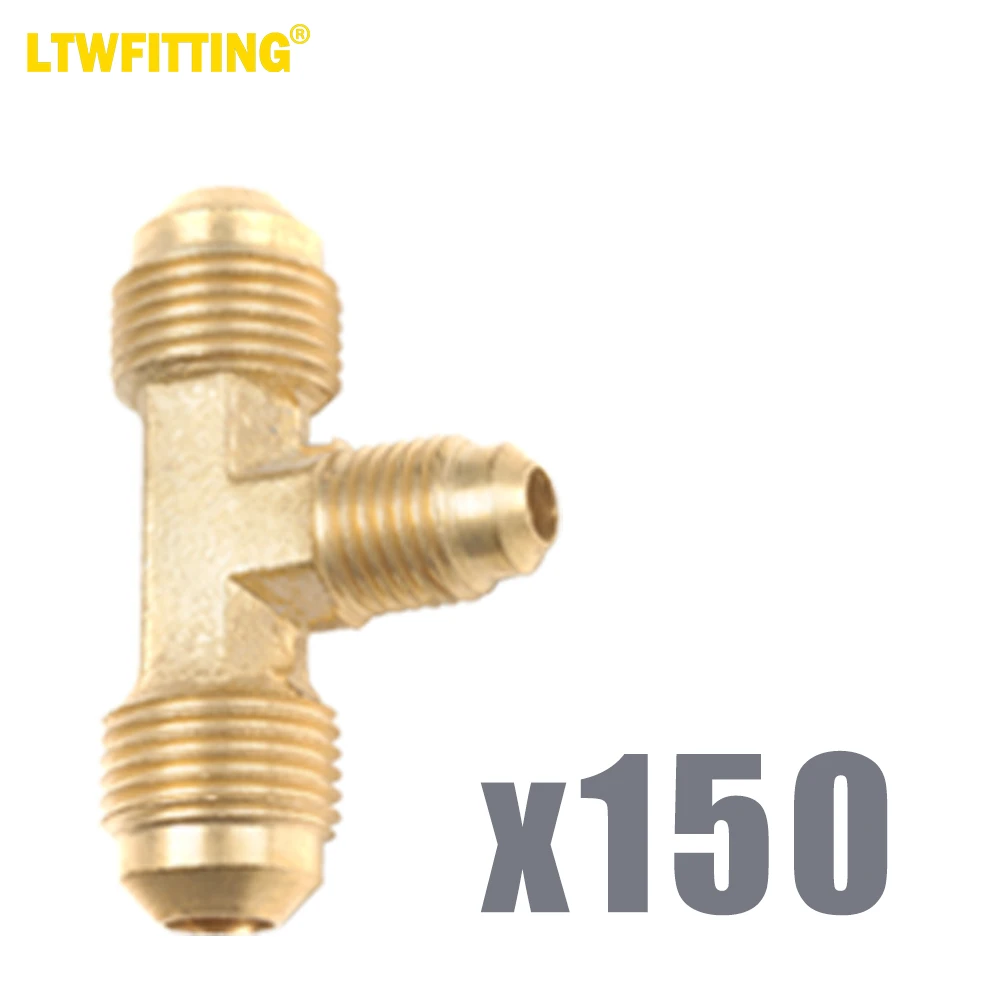 

LTWFITTING Brass 3/8" x 3/8" x 1/4" OD Flare Reducing Tee,Brass Flare Tube Fitting(Pack of 150)