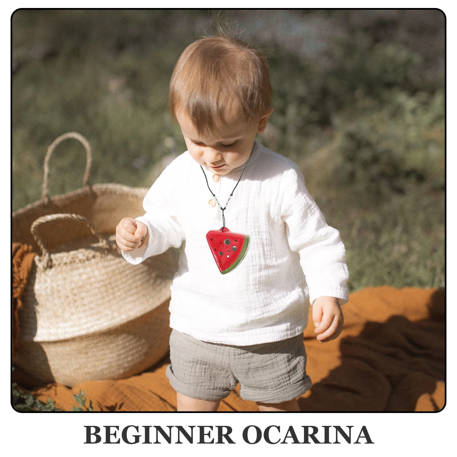 

Ceramic 6-Hole Watermelon Ocarina Lightweight Beginner Practice Musical Instrument Portable Mini Ocarina for Children