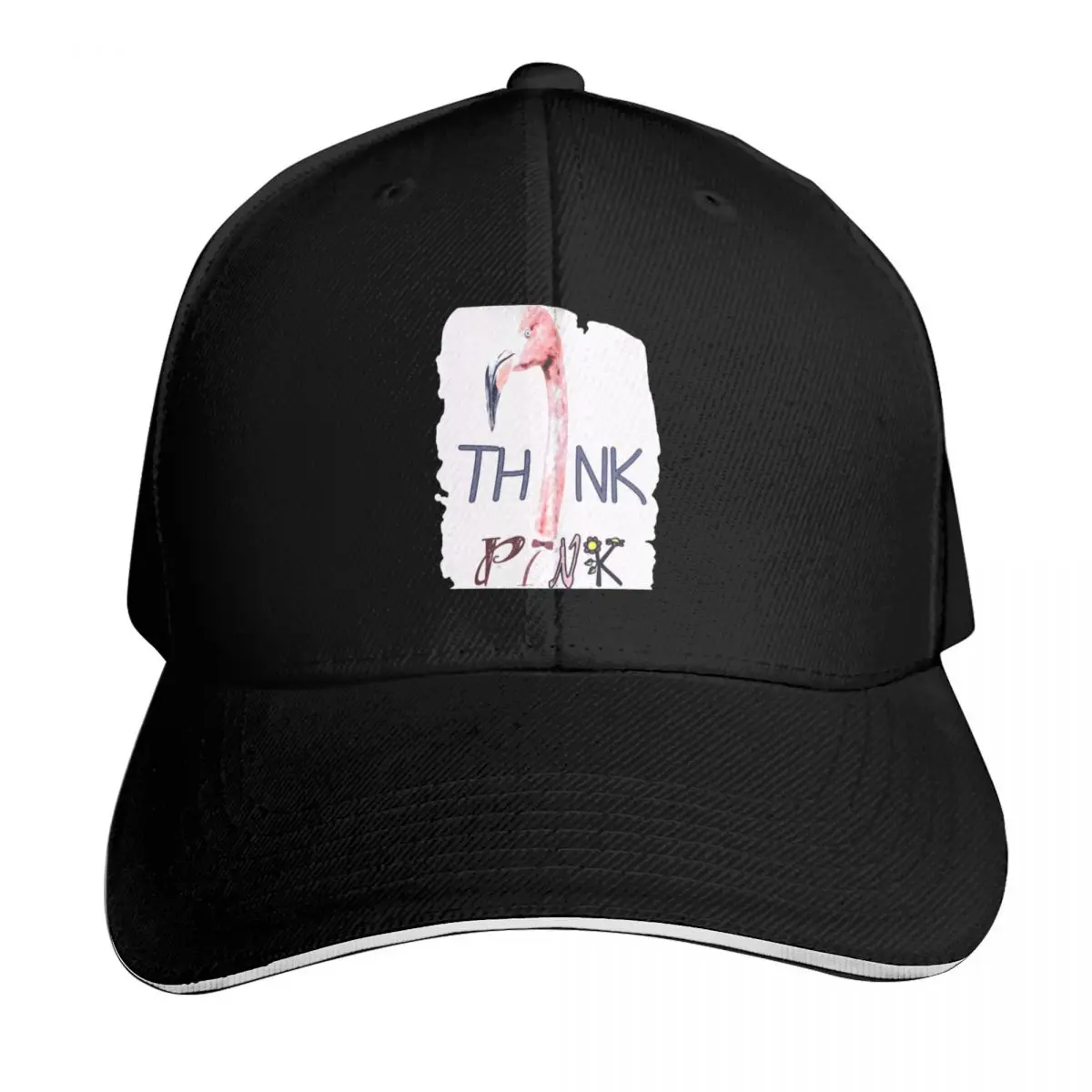 Flamingo Thinks Pink flamingo lovers Baseball Cap Strapback Dad Hat Six Panel Structured Crown Sun Protection UPF 50+