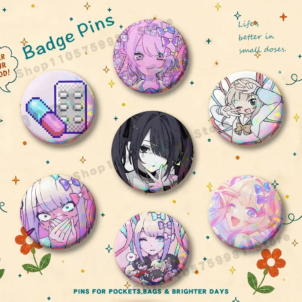 COOL N-Needy S-Streamer Overload Badges Pins Button Custom Anime Role Old-school Brooches Cartoon Collar Gifts