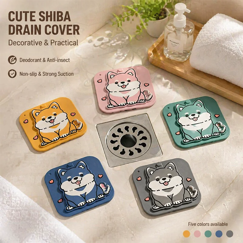 Two-in-One Silicone Bathroom Floor Drain Anti-Odor Seal Sewer Backflow Prevention Cover Patch for Bathroom