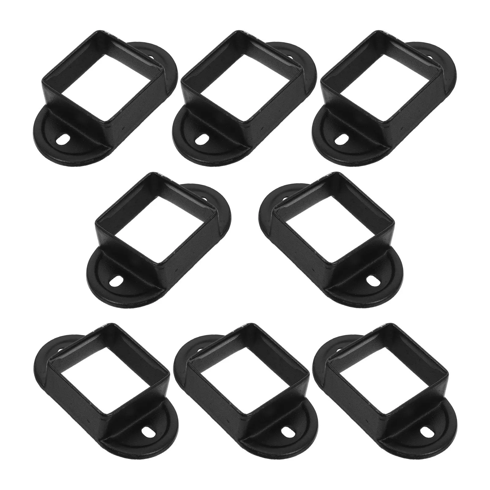 8Pcs Square Post Base Railing Mount Coated Flange Deck Railing Bracket Outdoor Post Anchor Heavy Duty Fence