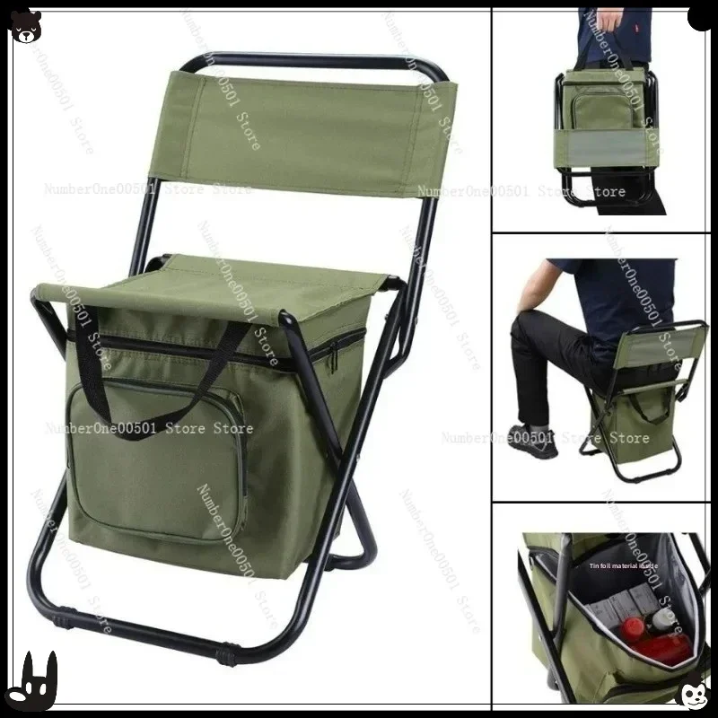 

Portable 3 - in - 1 Outdoor Folding Chair Camouflage Leisure Fishing Chair for Camping with Ice Pack