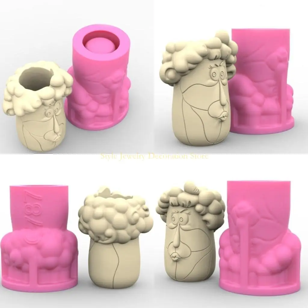 

D46E Handy Flanter Resin Плесени сочная ваза Универсальная силиконовая плесень для бетонного суккулентного плантатора гипсовых