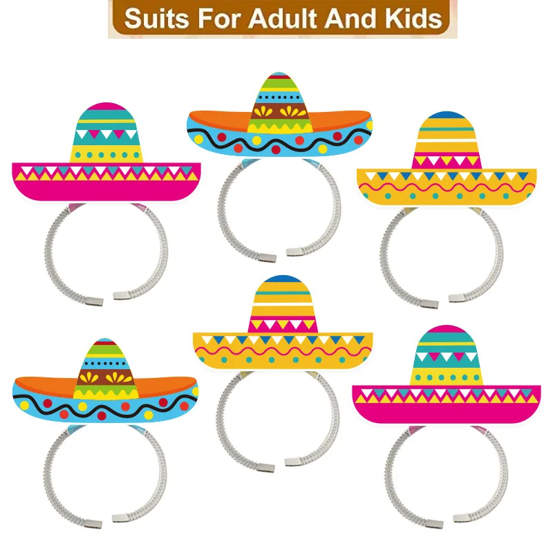6 stks/zak Party Thema Papieren Hoofdband Hoed Dress Up Fotografie Props Kinderfeest Feestdecoratie Papieren Hoofdbanden Kids Gift