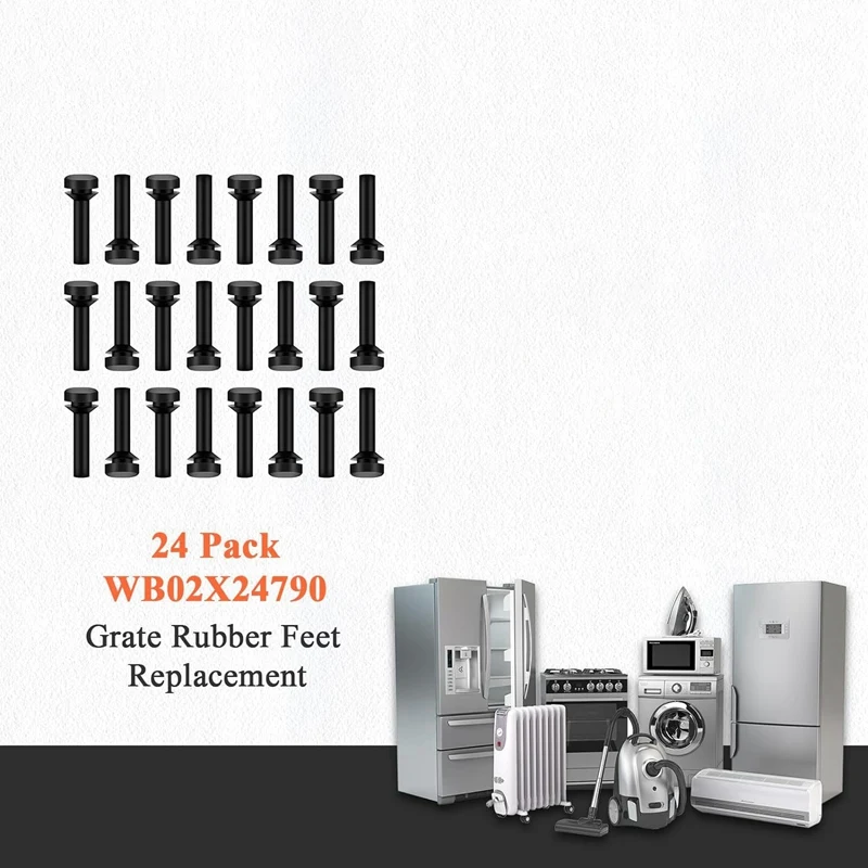 WB02X24790 pies de goma para rejilla de estufa, almohadillas de goma para pie de rejilla superior, reemplaza al 4455270, fácil de instalar, paquete de 24
