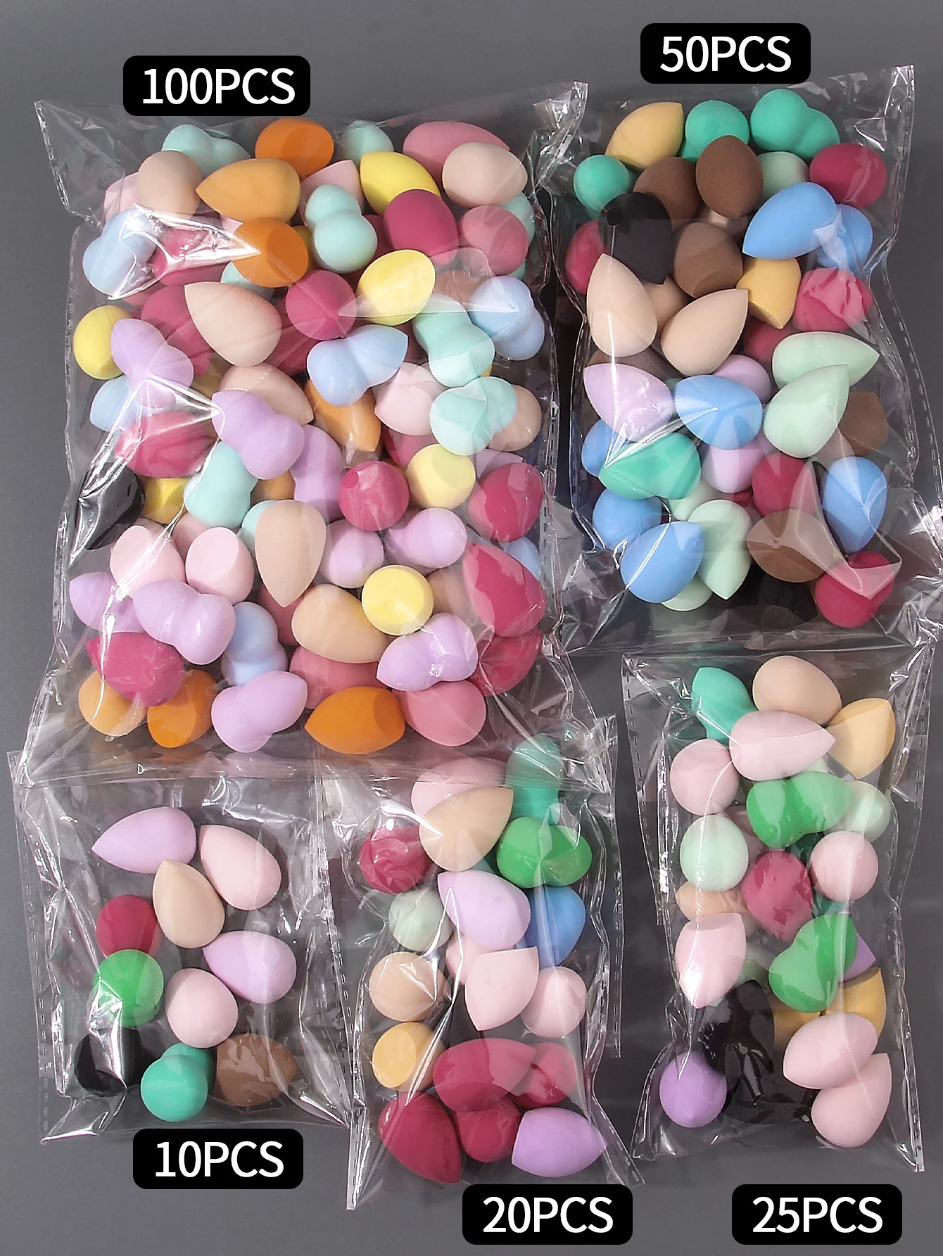 Rainbow Makeup Sponges Assorted Colors, Skin-Safe & Reusable Expandable Travel Sponge Set (100/50/25/20/10pcs)
