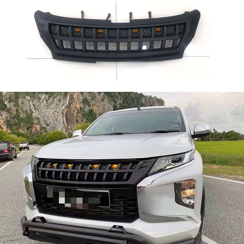 Front bumper replacement grill car styling accessories fit for 2019+ Mitsubishi Triton L200 high quality ABS front racing grille