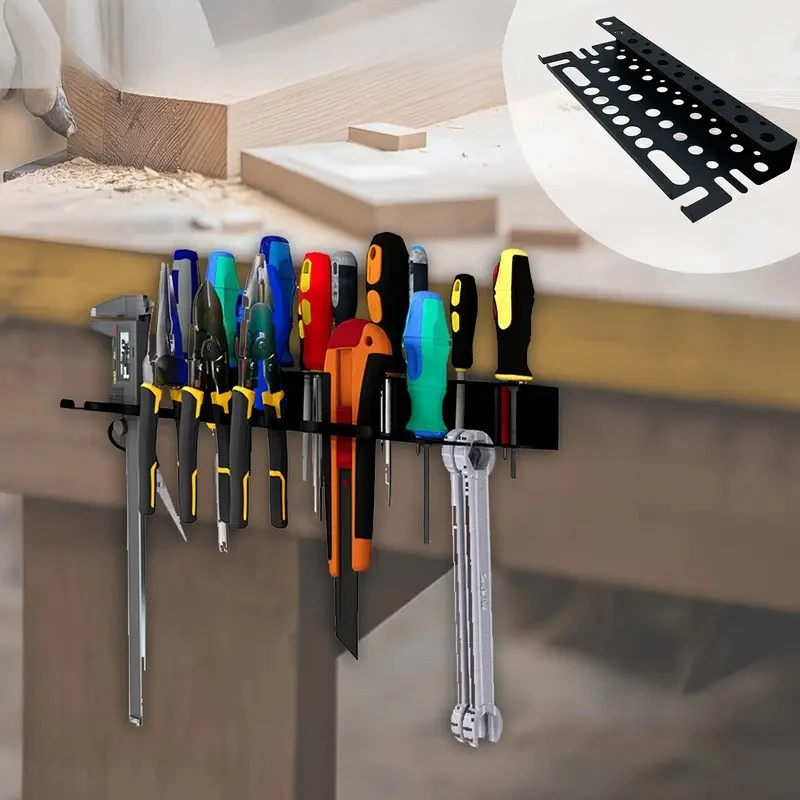 Tool Storage Rack Wall Mounted Metal and Iron Tool Storage Holder Screwdriver Hammer Pointed Nose Pliers Storage Display Rack