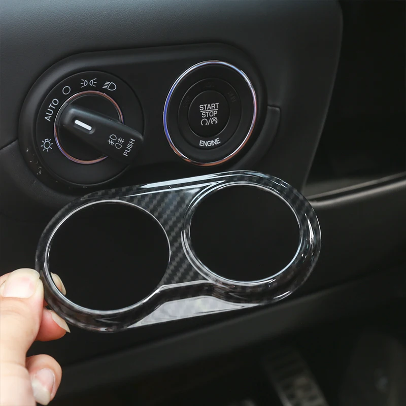 ABS fibra de carbono estilo cromado interruptor de faro cubierta de marco pegatina embellecedora para Maserati Levante accesorios de coche