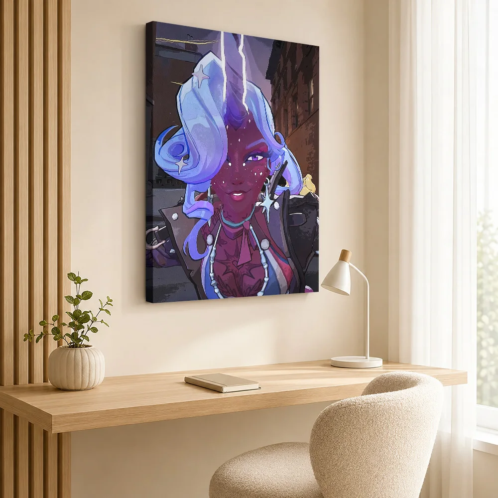 Cosmic Unicorn Woman Portrait Canvas Poster Personalized Photo Sports Portrait Wall Paintings Decoration for Gym Ready to Hang