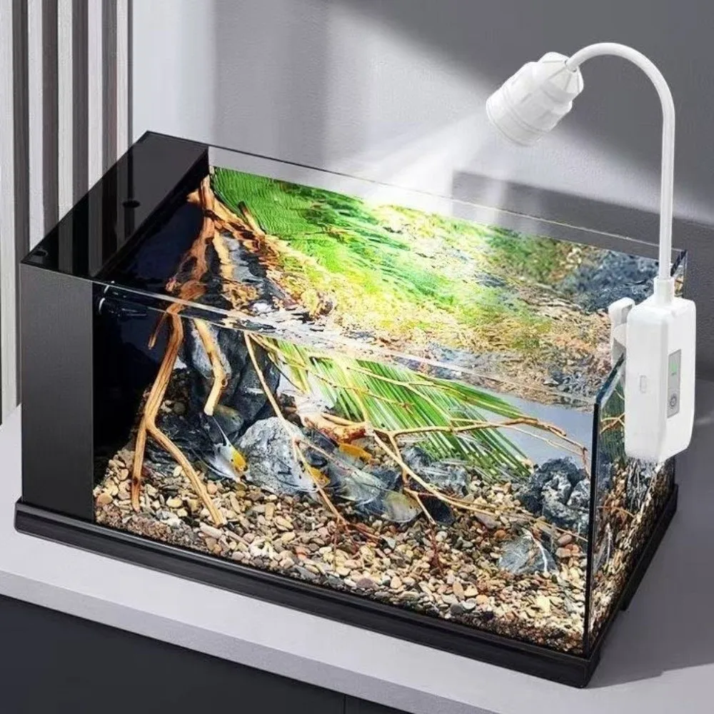 USB Power Fish Tank Clip Lamp Energy Efficient Flexible Arm Clip-on Aquarium Lamp Adjustable Zoom 360 Degree Rotation
