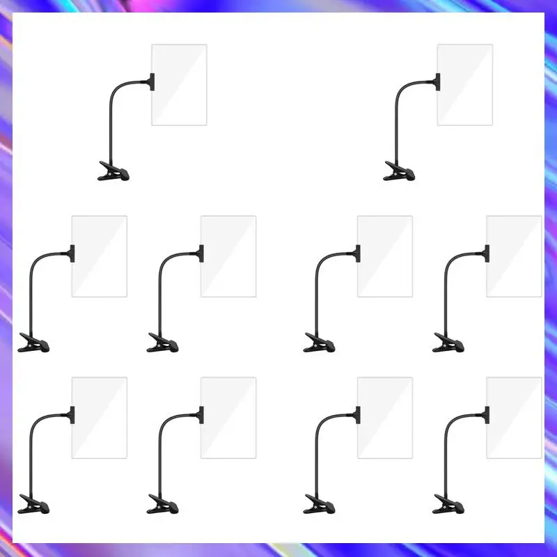 Lente d'ingrandimento 5X da 10 pezzi con clip, lente d'ingrandimento da 6X3,5 pollici con morsetto a collo di cigno flessibile regolabile