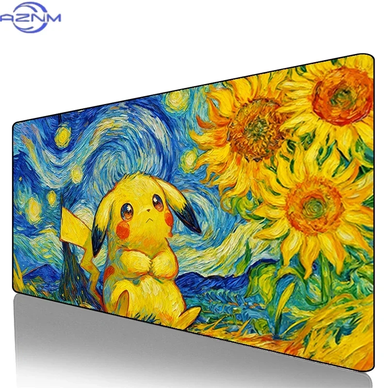 Mouse Pad Pokemon Pikachu Gengar Cool Gamer Gaming Accessories Speed Keyboard rug Rubber Lock Edge Desk Mat Laptop mousepad