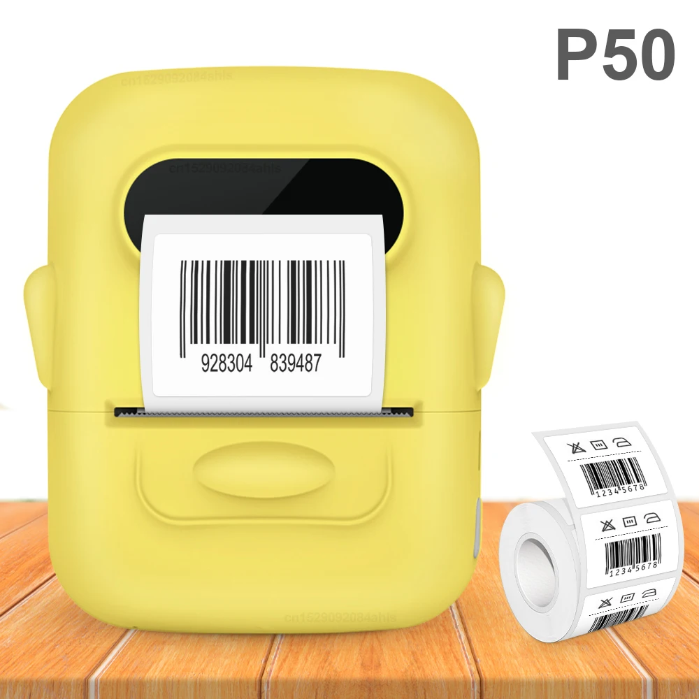 Wireless Label Printer P50 Inkless Bluetooth Thermal Label Maker Adhesive Label Sticker Machine DIY Pattern Barcode QR Code Tape