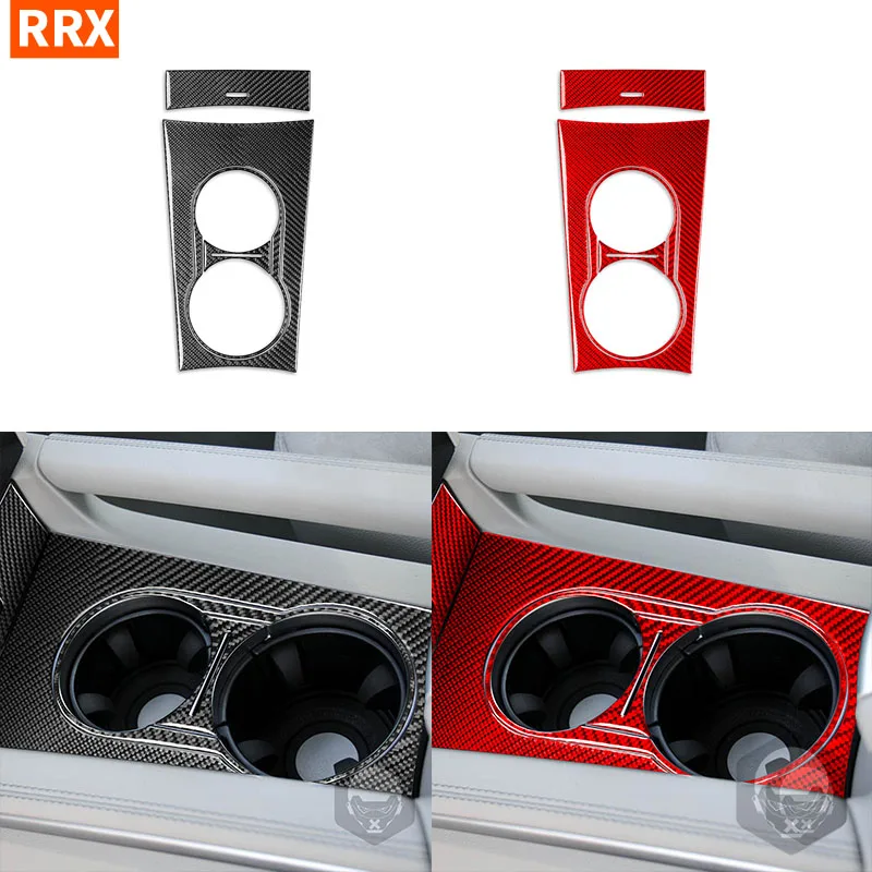 

For M Class W164 2005-2011 Real Carbon Fiber Gear Shift Cup Holder Panel Storage Box Cover Trim Sticker Car Interior Accessories