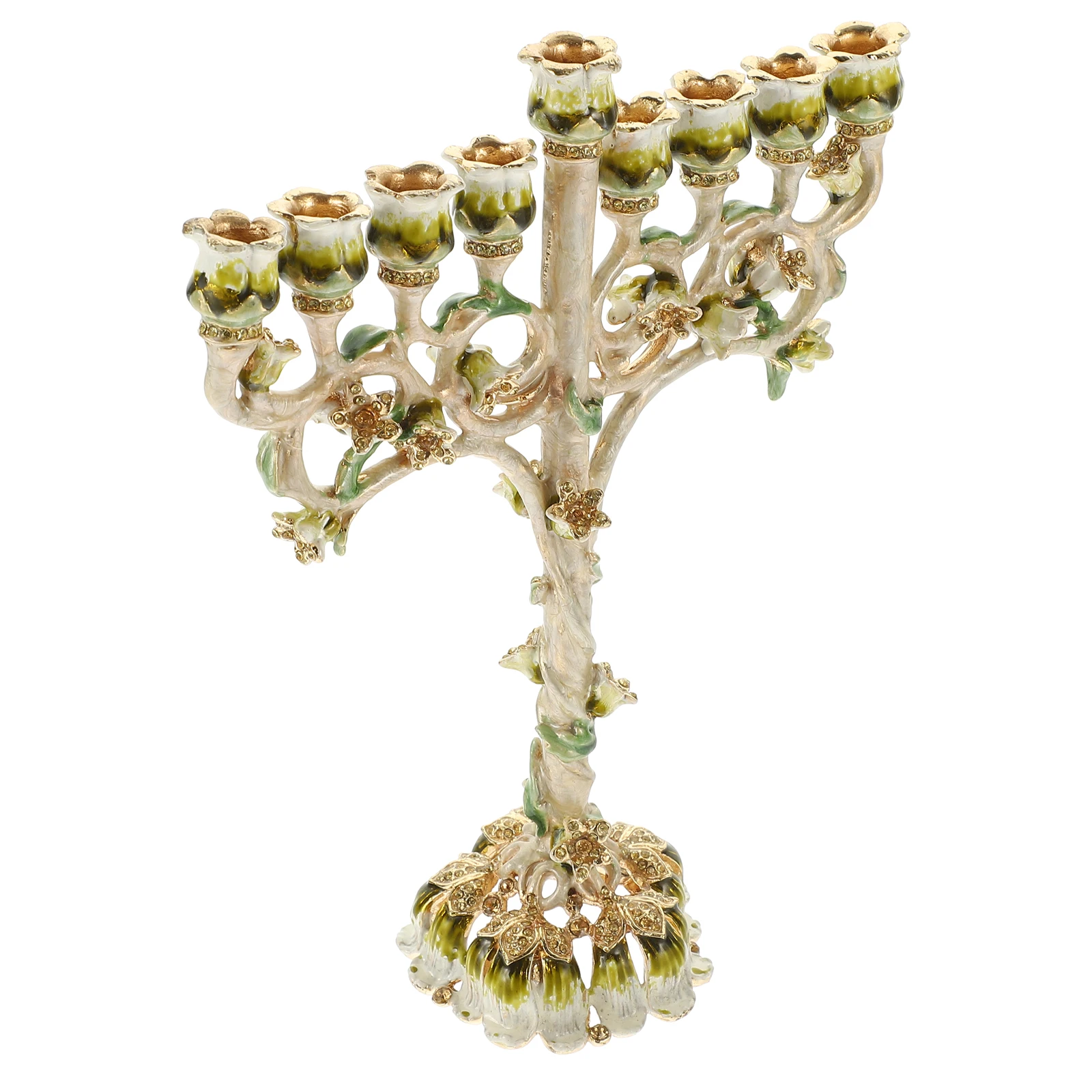 9-head Candles Holders Jewish Festival Hanukkah Candlestick Decoration Desktop Candle Holders Metal Candlesticks Stand