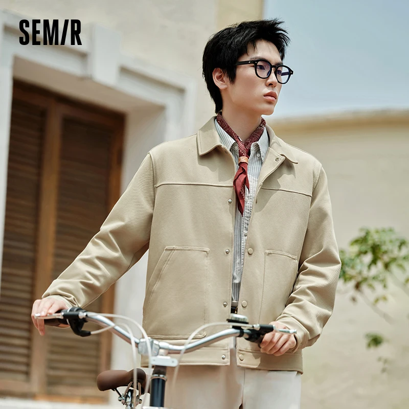 

Semir Jacket Men 2024 Autumn New Solid Color Versatile Knitted Jacket Commuter Workwear Top