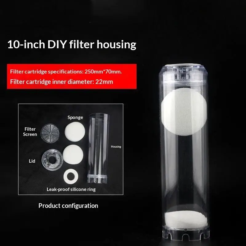 1 Set 10-Inch Reusable Empty Clear Water Filter Housing Self-assembled Various Media Refillable